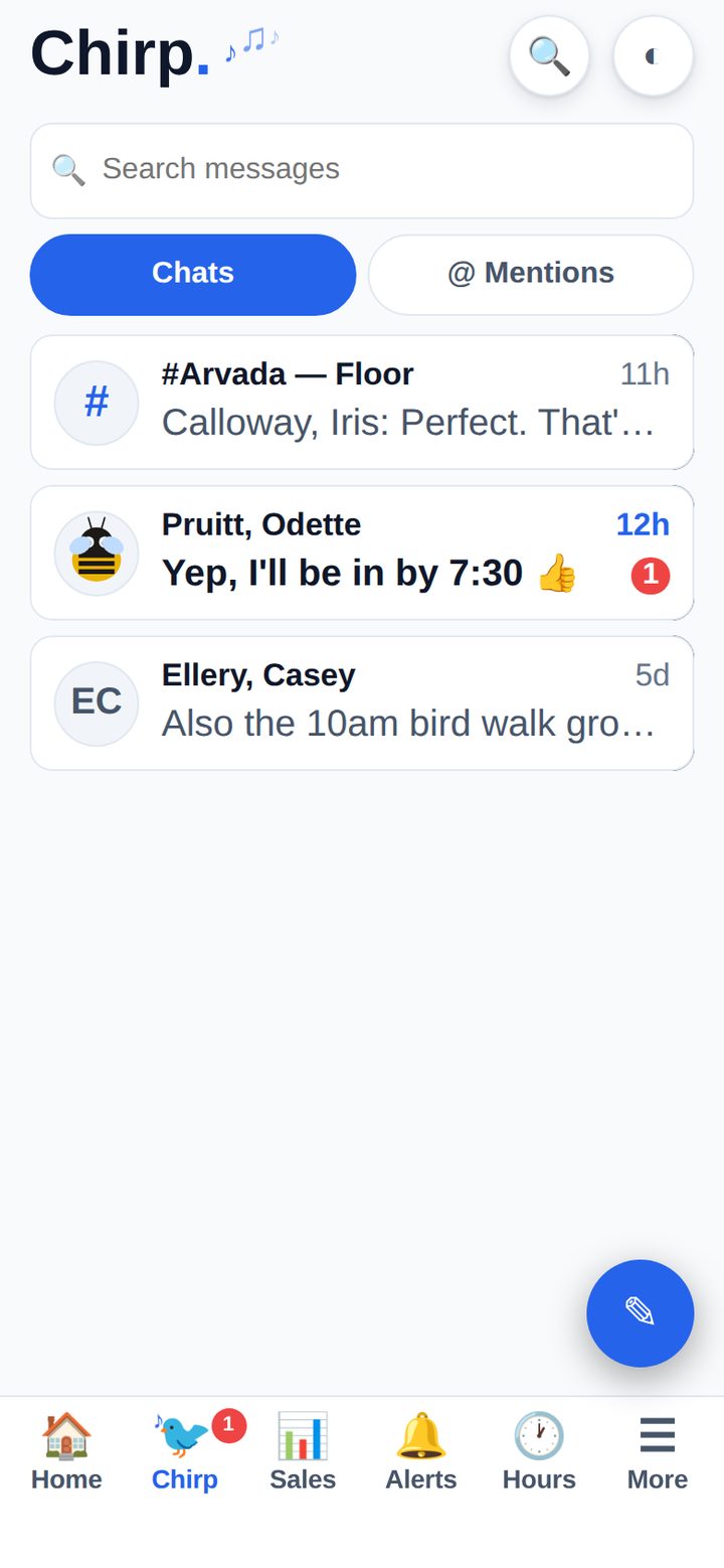 <b>Chirp</b><br>Team messaging, built in